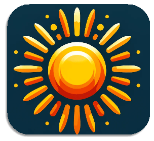 C:\Users\Наталочка\Desktop\DALL·E 2024-03-18 19.31.19 - A vibrant and detailed icon of the sun, featuring rays of light extending outward in a circular pattern. The sun is designed to appear warm and inviti.png